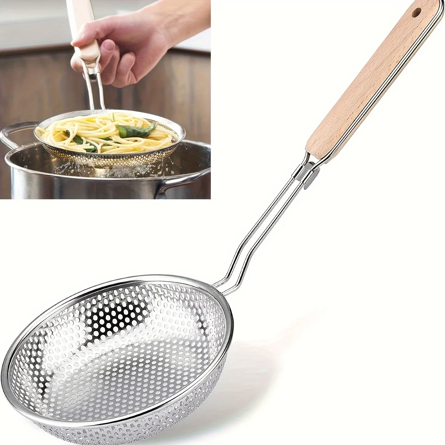 Meal Prep Noodles - Passoire en acier inoxydable avec manche