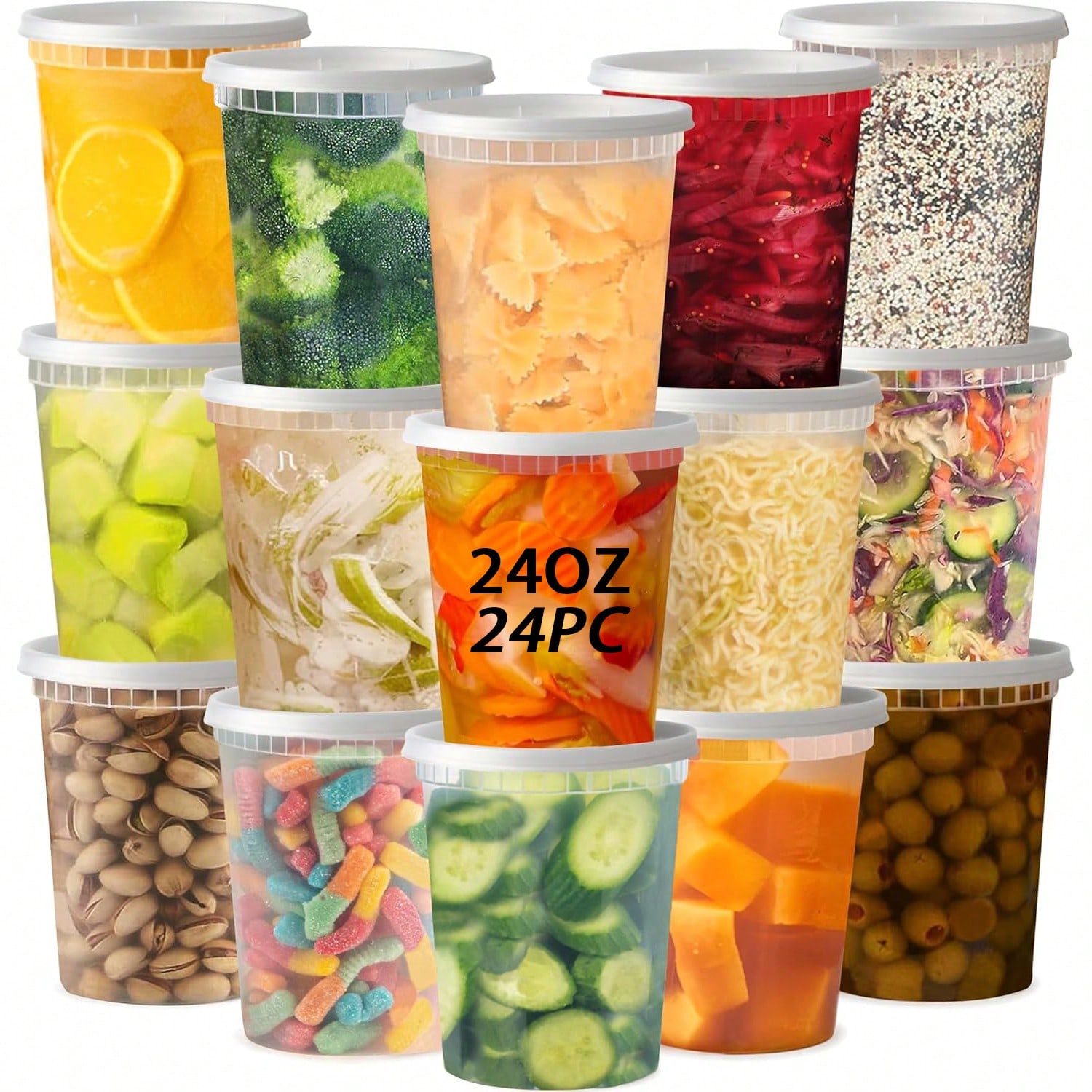 Meal Prep Jar - 24 récipients de conservation alimentaire, distributeurs