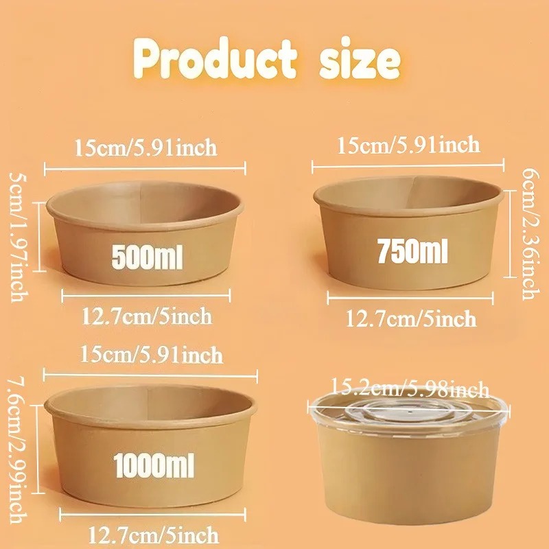 Bols en papier Kraft jetables  - Meal Prep Bowl avis et prix