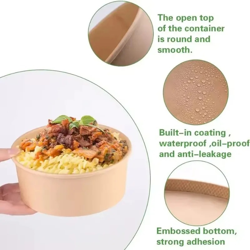 Bols ronds en papier Kraft jet - Meal Prep Noodles avis et prix