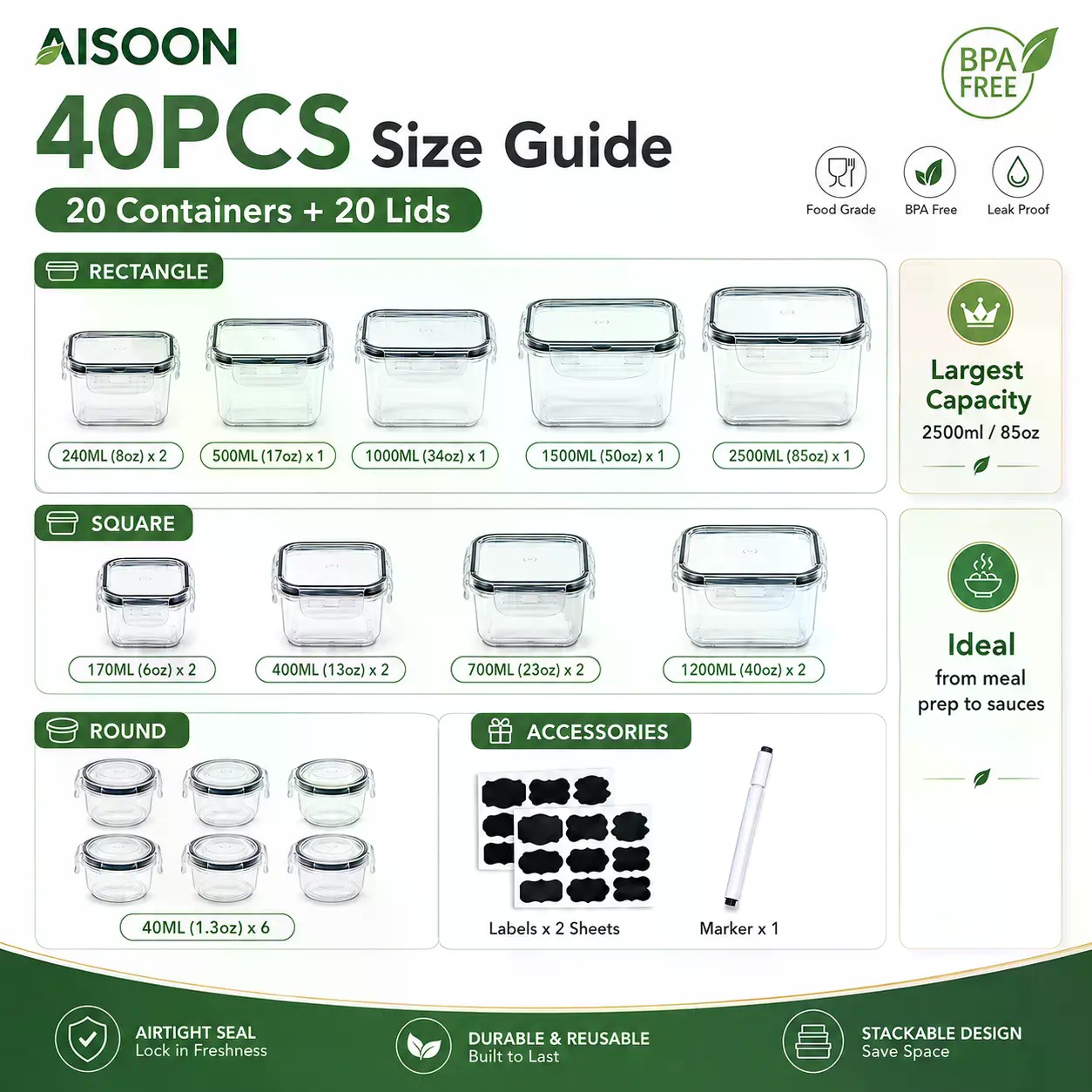 Ensemble de 40 contenants de s - Meal Prep Ideas avis et prix